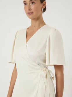 Y.A.S mekko YASTHEA 2/4 MIDI WRAP DRESS S. NOOS, Gardenia