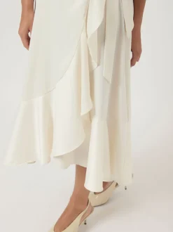 Y.A.S mekko YASTHEA 2/4 MIDI WRAP DRESS S. NOOS, Gardenia