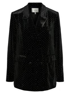 Y.A.S Naisten Bleiseri, YASHELLA LS VELOUR BLAZER Musta