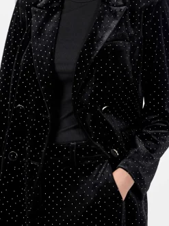 Y.A.S Naisten Bleiseri, YASHELLA LS VELOUR BLAZER Musta