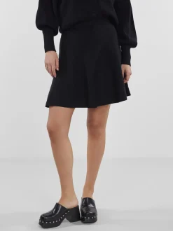 Y.A.S naisten hame, YASFONNY HW KNIT SKIRT Musta