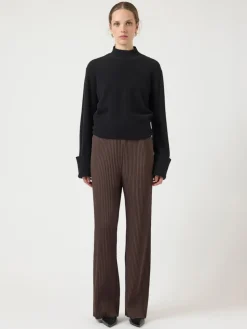 Y.A.S naisten housut K Yasalisa HW Pant S. Noos, Chocolate Brown