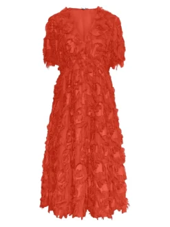 Y.A.S Naisten Mekko, K-YASPAZYLLA 2/4 MIDI DRESS Punainen