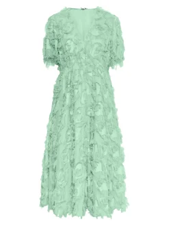 Y.A.S Naisten Mekko, K-YASPAZYLLA 2/4 MIDI DRESS Vaaleanvihreä