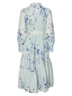 Y.A.S naisten mekko, YASBILLA LS LONG DRESS - SHOW Sininen Kuosi