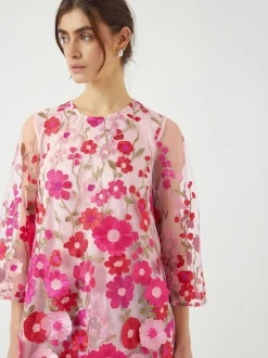 Y.A.S naisten mekko, YASFLOWERING 3/4 DRESS Vaaleanpunainen Kuosi