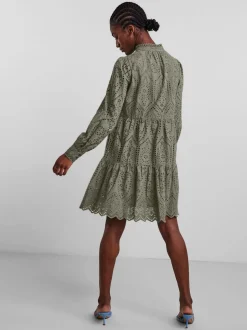 Y.A.S Naisten Mekko YASHOLI LS DRESS S Ruskeanharmaa