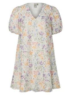 Y.A.S naisten mekko, YASLEANNA SS DRESS S. - SHOW Valkopohjainen Kuosi