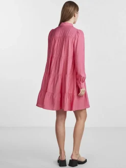 Y.A.S Naisten Mekko, YASPALA LS SHIRT DRESS Pinkki