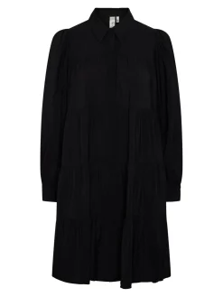 Y.A.S Naisten Mekko, YASPALA LS SHIRT DRESS Musta