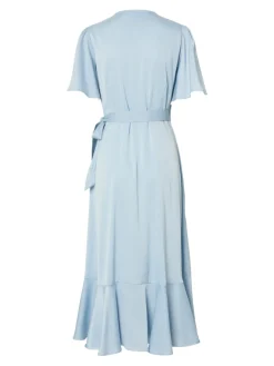 Y.A.S Naisten Mekko, YASTHEA 2/4 MIDI WRAP DRESS Skyway