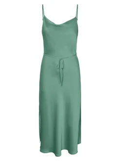 Y.A.S Naisten Mekko, YASTHEA STRAP LONG DRESS Vedenvihreä