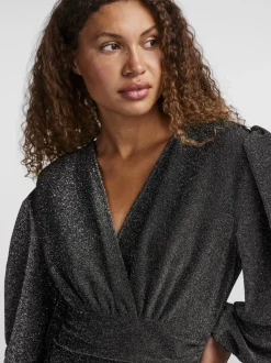 Y.A.S Naisten Mekko, YASTIKKA LS GLITTER DRESS NOOS Hopeanharmaa