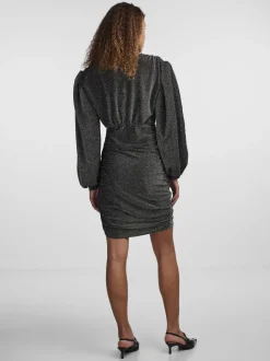 Y.A.S Naisten Mekko, YASTIKKA LS GLITTER DRESS NOOS Hopeanharmaa