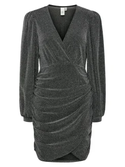 Y.A.S Naisten Mekko, YASTIKKA LS GLITTER DRESS NOOS Hopeanharmaa