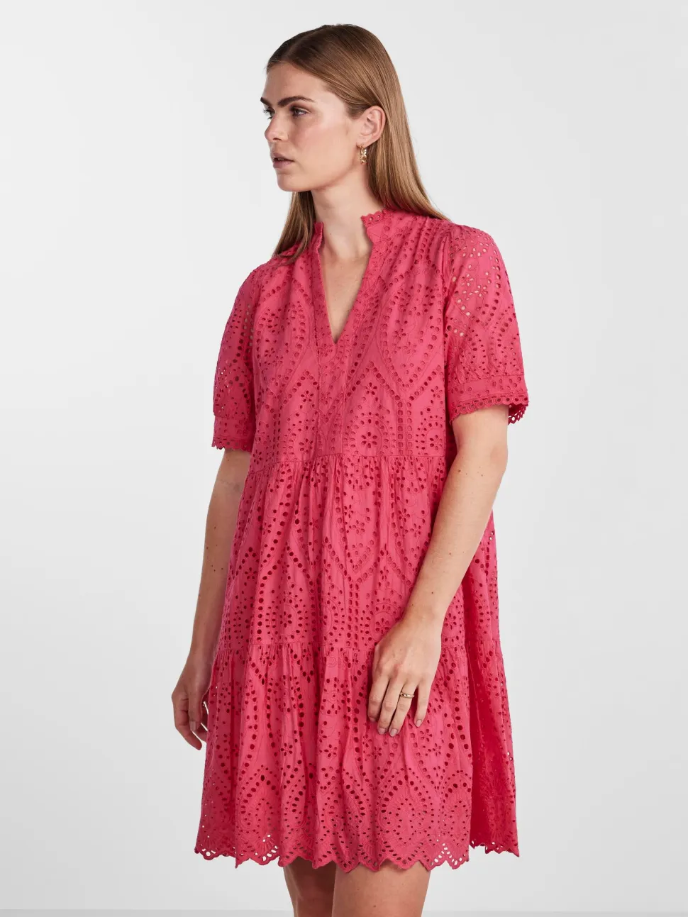 Y.A.S Naisten Minimekko YASHOLI SS DRESS Pinkki