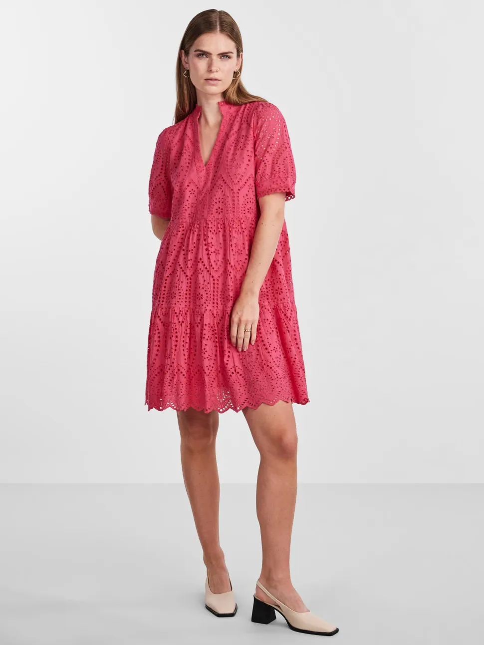 Y.A.S Naisten Minimekko YASHOLI SS DRESS Pinkki