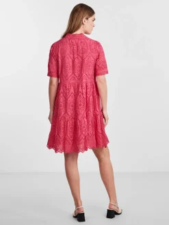 Y.A.S Naisten Minimekko YASHOLI SS DRESS Pinkki