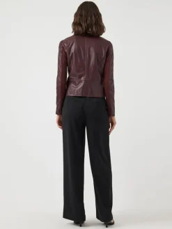 Y.A.S naisten nahkatakki, YASSOPHIE LEATHER JACKET Port Royale