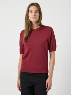 Y.A.S naisten neule, YASLENA SS KNIT PULLOVER S. Tibetan Red
