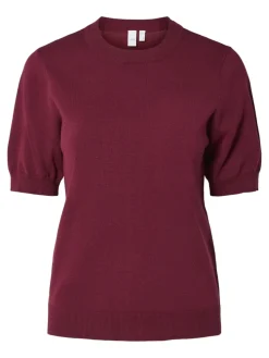 Y.A.S naisten neule, YASLENA SS KNIT PULLOVER S. Tibetan Red