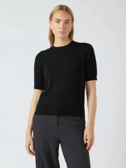 Y.A.S naisten neule, YASLENA SS KNIT PULLOVER S. Black