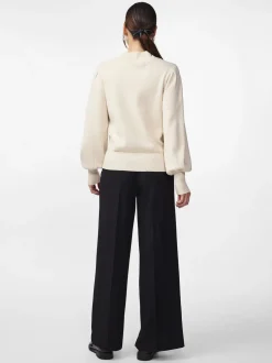 Y.A.S Naisten Neulepusero, YASFONNY LS KNIT PULLOVER S. NOOS Luonnonvalkoinen