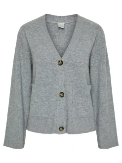 Y.A.S Naisten Neuletakki, YASEMILIE LS CARDIGAN KNIT S. NOOS Grafiitti