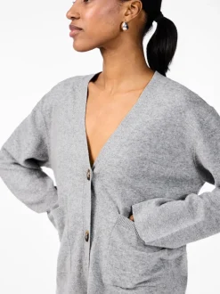 Y.A.S Naisten Neuletakki, YASEMILIE LS CARDIGAN KNIT S. NOOS Grafiitti