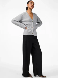 Y.A.S Naisten Neuletakki, YASEMILIE LS CARDIGAN KNIT S. NOOS Grafiitti