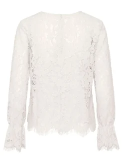 Y.A.S naisten paita, YASPERLA LS LACE TOP S Luonnonvalkoinen