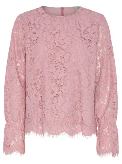 Y.A.S naisten paita, YASPERLA LS LACE TOP S Vaaleanpunainen