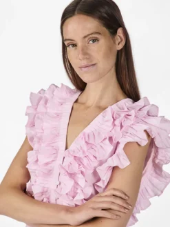 Y.A.S naisten paita, YASRUNA CS RUFFLE TOP Vaaleanpunainen