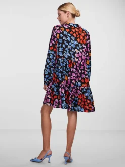 Y.A.S Naisten PaitaMekko, YASALIRA LS SHIRT DRESS NOOS Musta Kuosi