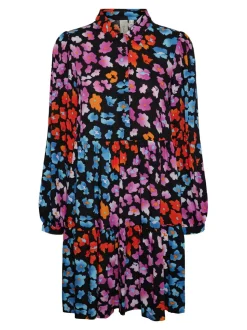 Y.A.S Naisten PaitaMekko, YASALIRA LS SHIRT DRESS NOOS Musta Kuosi