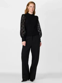 Y.A.S naisten pusero, YASDOTME LS KNIT PULLOVER Black