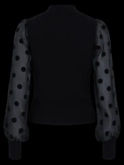 Y.A.S naisten pusero, YASDOTME LS KNIT PULLOVER Black